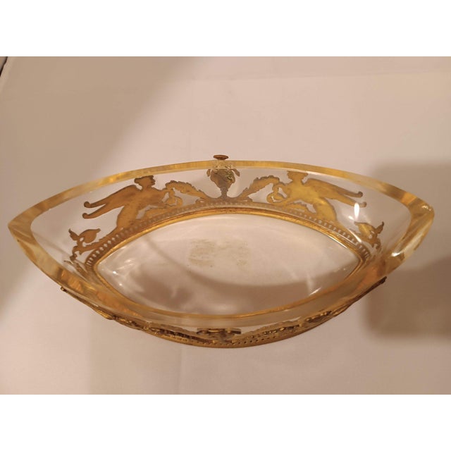 19th C French Empire Clear Crystal Ormolu Jardiniere Cachepot - 1 Pc For Sale - Image 16 of 18