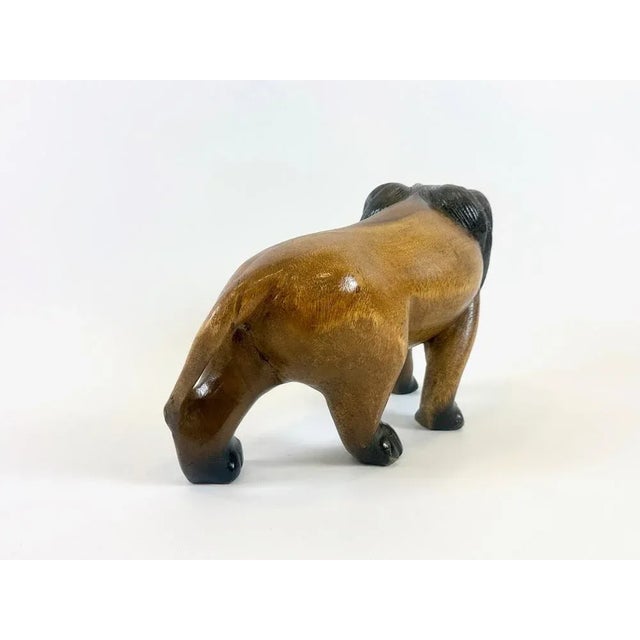 Beige Vintage Wooden Carved Lion Figure, 1930s For Sale - Image 8 of 12