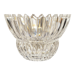Mikasa Ice Palace Crystal Bowl 10” Sculptural Modern Decor Slovenia Heavy