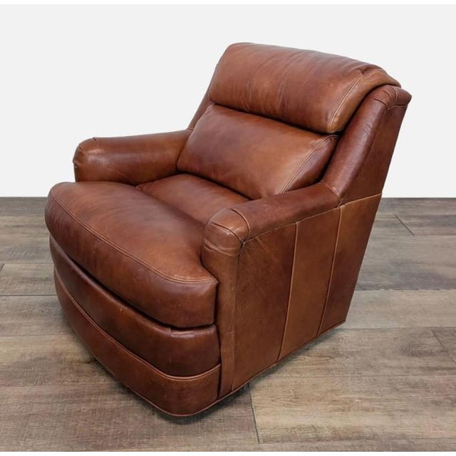 2010s Whittemore-Sherrill Leather Lounge Chair With Ottoman For Sale - Image 5 of 10