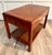 Brown 1960s Walnut-Toned Side Table With Geometric Openwork Shelf For Sale - Image 8 of 14