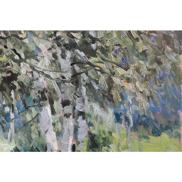 Edgars Vinters, Spring Birches, 1990, Oil on Cardboard For Sale - Image 3 of 5