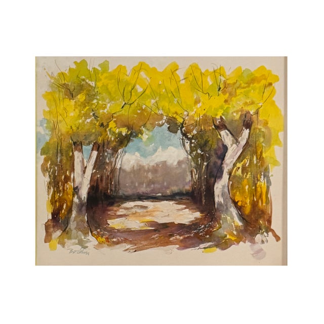 Bring a warm, expressive touch of vintage California modernism to your space with *Woodland Patch*, an original artwork by...