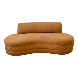 1980s Vintage Kagan Style Kidney Shape Curved Sofa For Sale