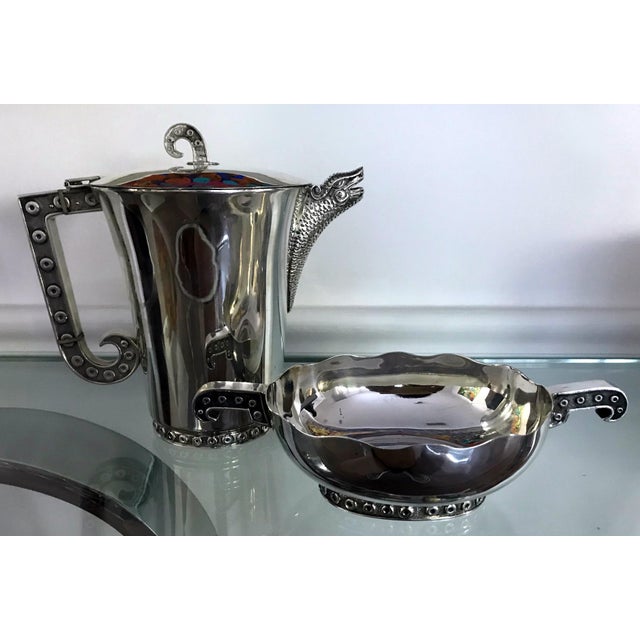 Mid 20th Century Rare and Stunning Sterling Silver Pitcher by Tane Orfebres For Sale - Image 5 of 11