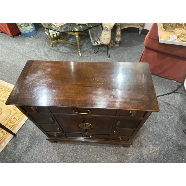 Brown Thomasville Hollywood Regency Chinoiserie Commode For Sale - Image 8 of 12
