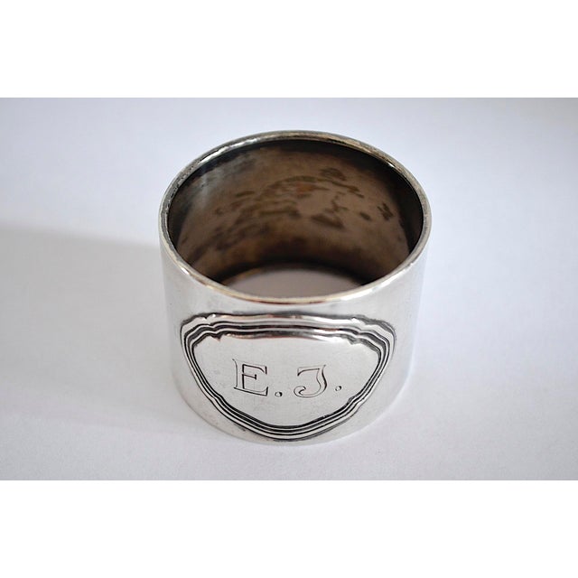 Antique 800 Silver Napkin Ring with Monogram, 1900s For Sale - Image 4 of 6