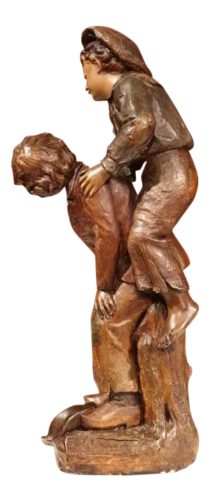 19th Century Belgium Polychrome Terracotta Sculpture