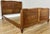 Vintage French Louis XVI Oak Double Bed Frame with Carved Headboard For Sale - Image 3 of 11