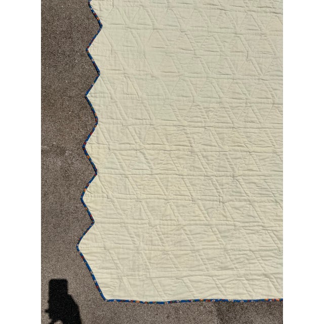 Quality Hand Stitched Cotton Triangle Feedsack Quilt From Ohio Estate For Sale - Image 15 of 18