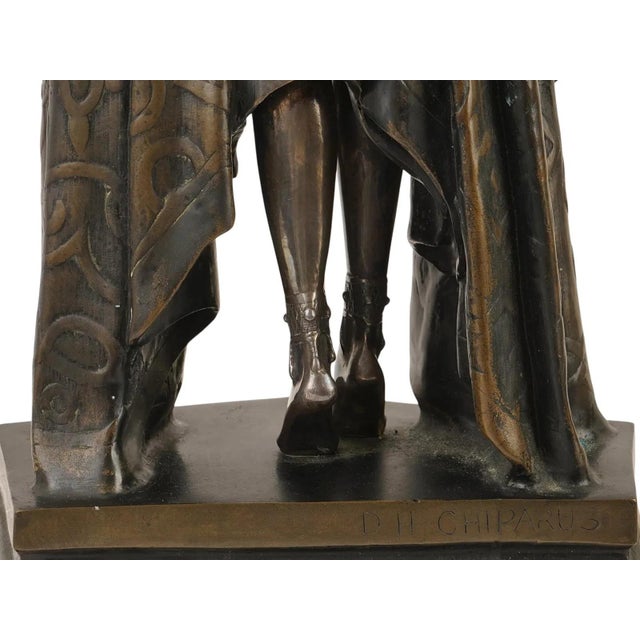 Bronze Art Deco Bronze 999 Silver Antinea Sculpture Attr Chiparus For Sale - Image 8 of 18
