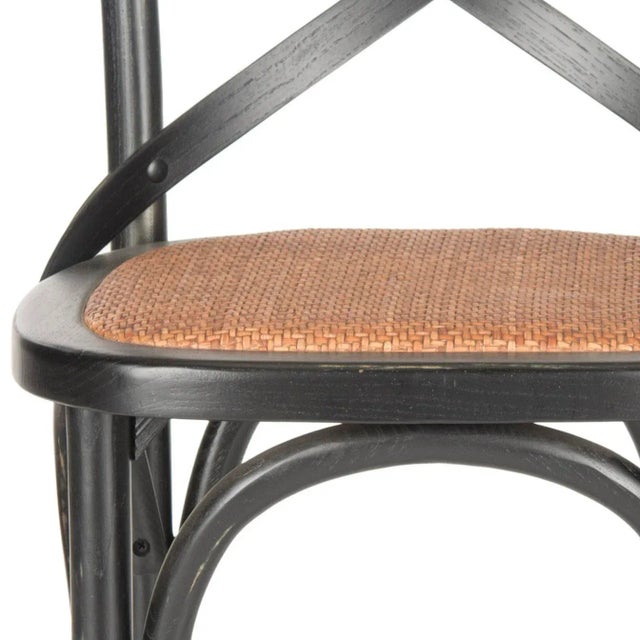 X Back Counter Stool in Distressed Hickory & Medium Brown For Sale - Image 4 of 6