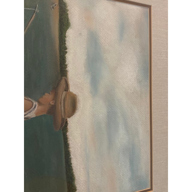 Late 20th Century Coastal Oil Pastel, Signed and Dated For Sale - Image 13 of 15