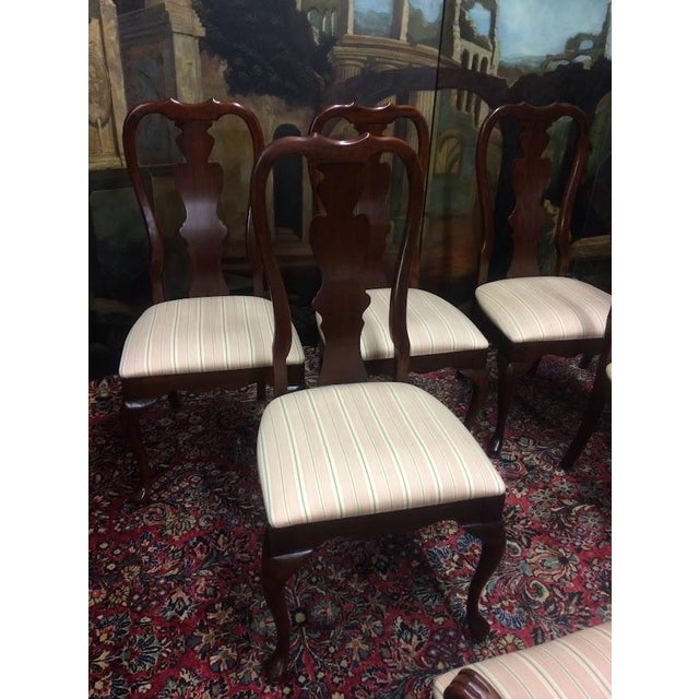 Textile Vintage Dining Chairs, Queen Anne Chairs, Set of Eight For Sale - Image 7 of 15