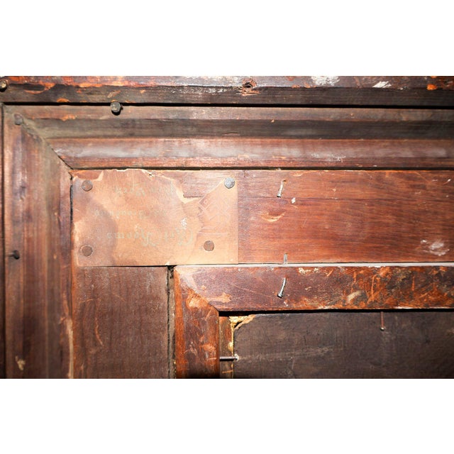 1900s 42" Signed William Henry Hyde Ana Gilded Age Oil Portrait, Socialite in Red Cloak and Ostrich Fan, Antique Gold Frame, Museum Quality For Sale - Image 17 of 18