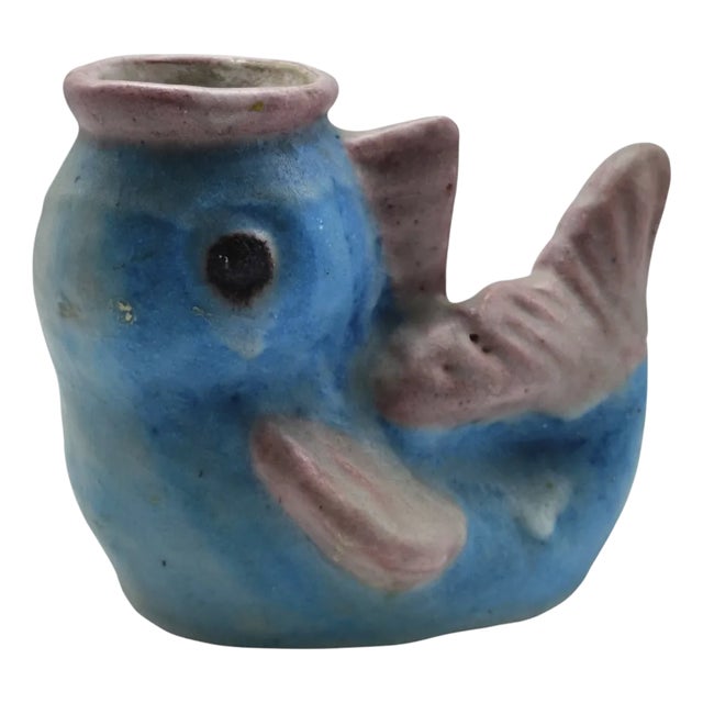 Sculptural Pottery Fish Vase from C.A.S. Vietri, Italy, 1950s For Sale