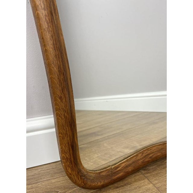Vintage French Mirror in Oak For Sale - Image 6 of 9