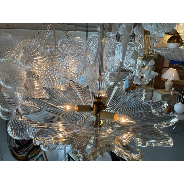 Metal Vintage Art Deco Glass Starburst Pendant For Sale - Image 7 of 15