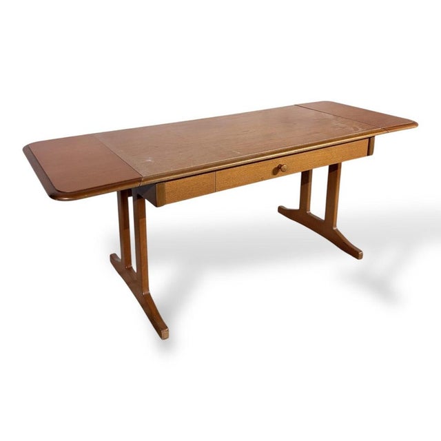 1960s Vintage Teak Drop Leaf Coffee Table with Drawer, 1960s For Sale - Image 5 of 9