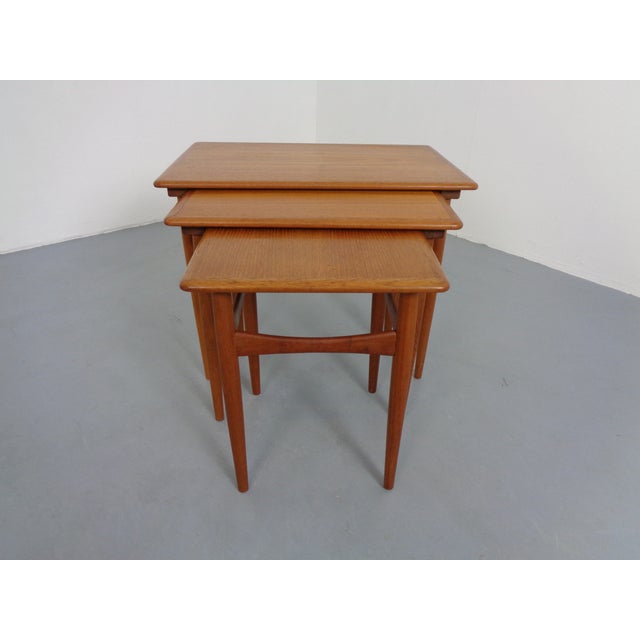 1960s Vintage Teak Nesting Tables by Kai Kristiansen for Skovmand & Andersen, 1960s, Set of 3 For Sale - Image 5 of 18