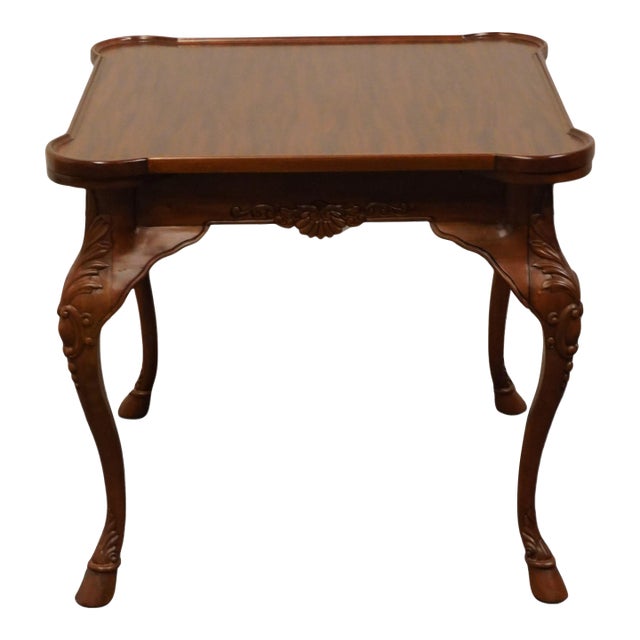 Maitland Smith Solid Mahogany Traditional Chippendale Style 32" Square Game Table W. Drink Coasters 1692/06038 For Sale