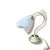 Vintage Art Nouveau Style Brass and Frosted Glass Flower Table Lamp For Sale - Image 5 of 9
