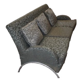 Thayer Coggin Postmodern Sofa With Arched Chrome Legs, 2000 For Sale