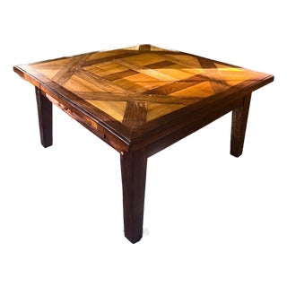 Vintage Parquet Coffee Table For Sale
