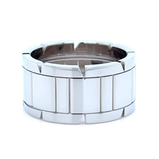 A bold and sophisticated Cartier Tank Française ring crafted in 18ct white gold, inspired by the clean architectural lines...