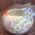 This is an antique Chinese Famille Rose porcelain brush washer or small bowl featuring a vibrant millefleur ("thousand...