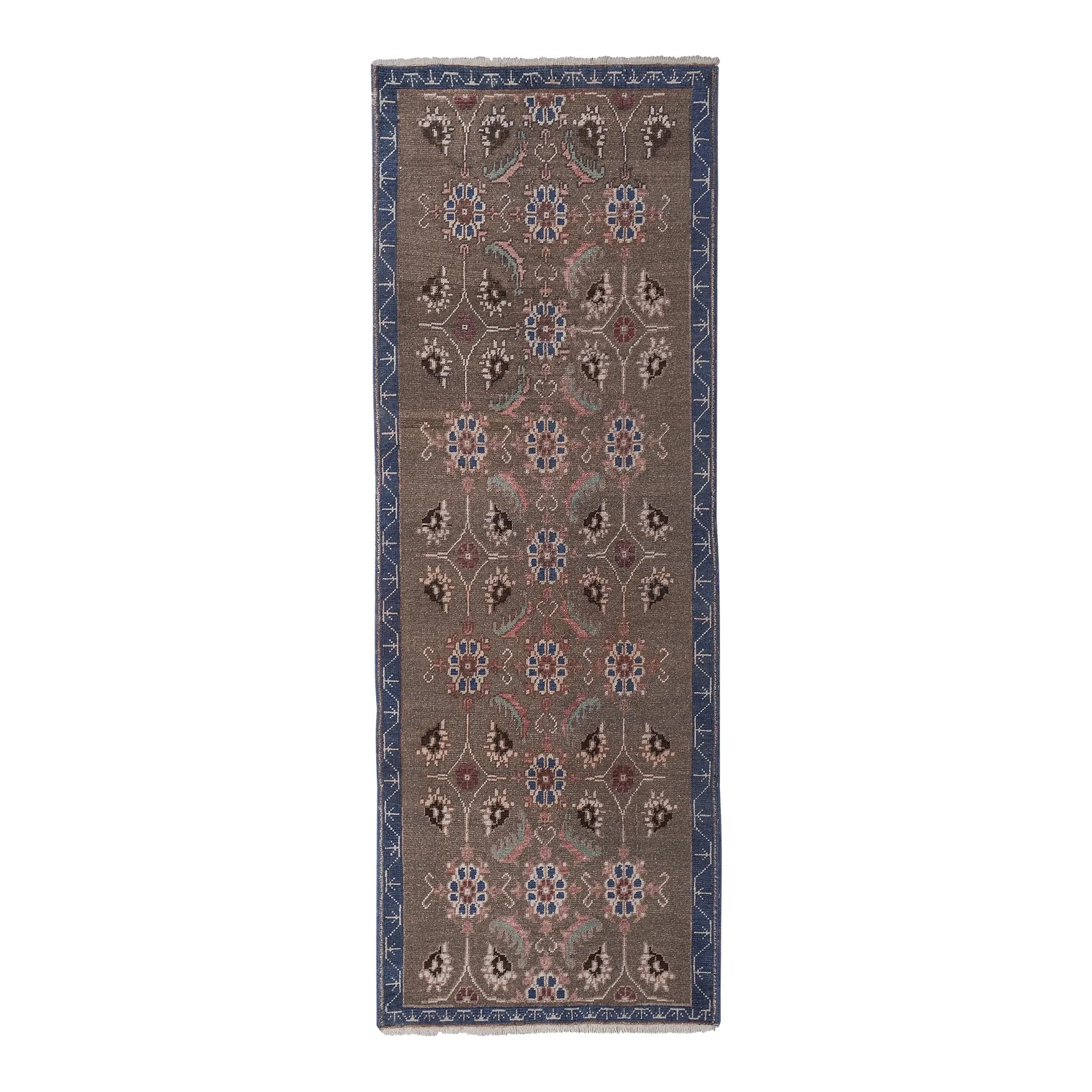 Vintage Brown Turkish Karapinar Rug 2'6'' X 7'5'' | Chairish