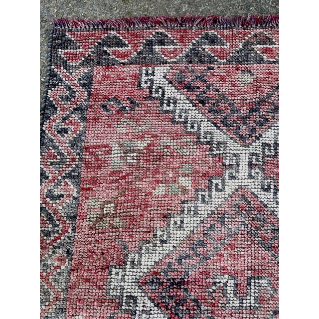 Distressed Hand-Knotted Wool Caucasian Rug 'Reservable' Signed & Dated 1994 For Sale - Image 16 of 18