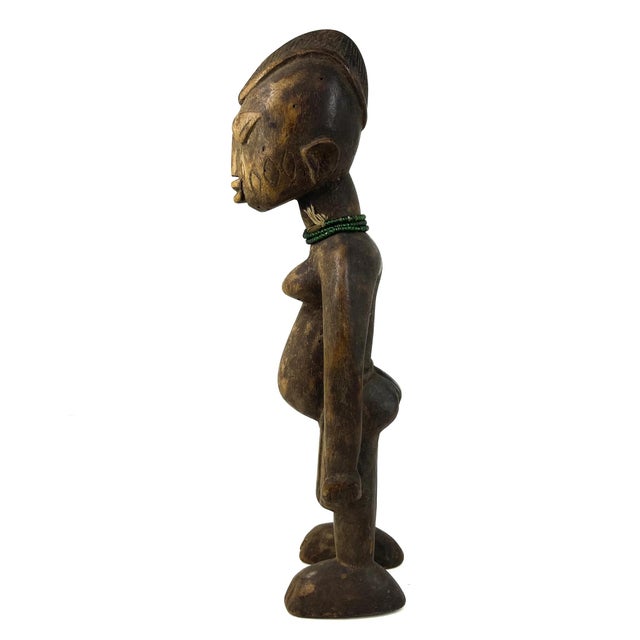 African Early 20th Century Yoruba Ibeji Female Miniature Figure 13.5 Inch Nigeria For Sale - Image 3 of 7