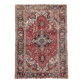 Medium "Pocket-Size" Antique Heriz Rug 6.7 x 9.1 For Sale