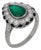 Art Deco Inspired 1.56 Carat Pear Shape Emerald Diamond Platinum Onyx Ring, Size 6.75 For Sale
