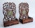 Antique Teakwood Wall Pockets With Jade Inserts - A Pair For Sale - Image 4 of 5