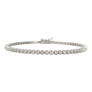 Ladies 14k White Gold 4-Prong 3.20ct Diamond Petite Tennis Bracelet