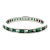Platinum Emerald & Natural Diamond Antique Eternity Band, Size 7 For Sale