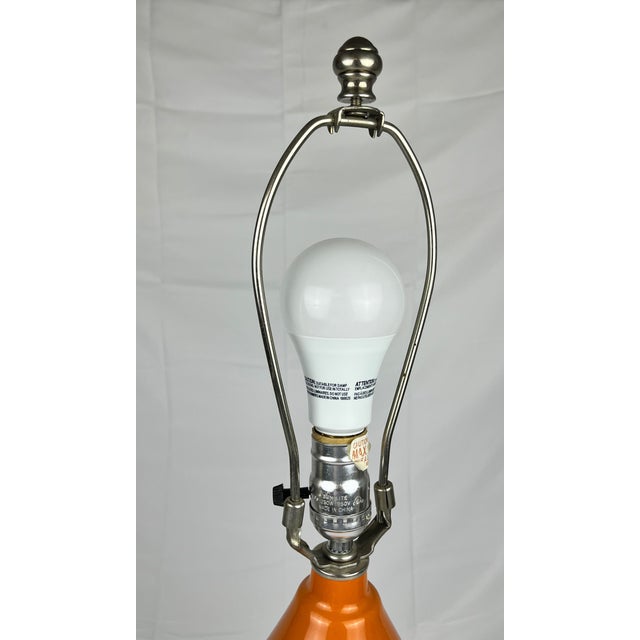 Orange Mid-Century Lamp For Sale - Image 4 of 5