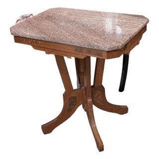 Victorian Parlour Table With Marble Top, Antique For Sale