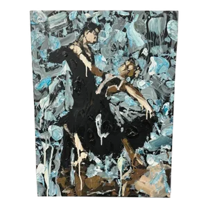 Chemistry at the Ballroom by Kent Paulette, Original Acrylic on Canvas, Dancers Painting