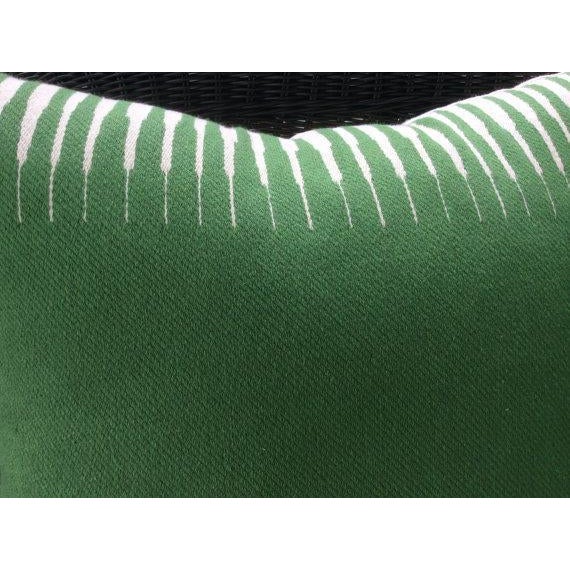 Contemporary Manuel Canovas Pillows in Green Woven Kazan Pattern Down Filled Lumbar Pillow 12" x 20" - Single For Sale - Image 3 of 7