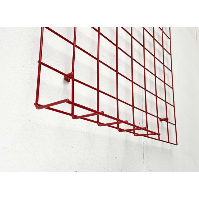 Metal Mid-Century Modern German Red String Coat Rack, 1960s For Sale - Image 7 of 18