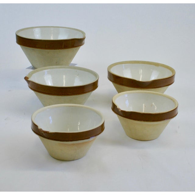 Ceramic French Art Deco Mixing Bowls - 5 Pieces For Sale - Image 7 of 7