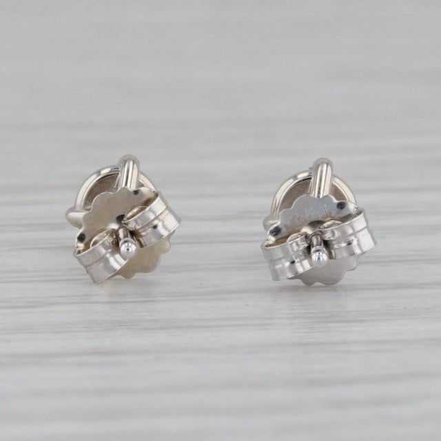New 0.39ctw VS2 Round Diamond Solitaire Stud Earrings 14k White Gold - 2 Pieces For Sale - Image 4 of 6