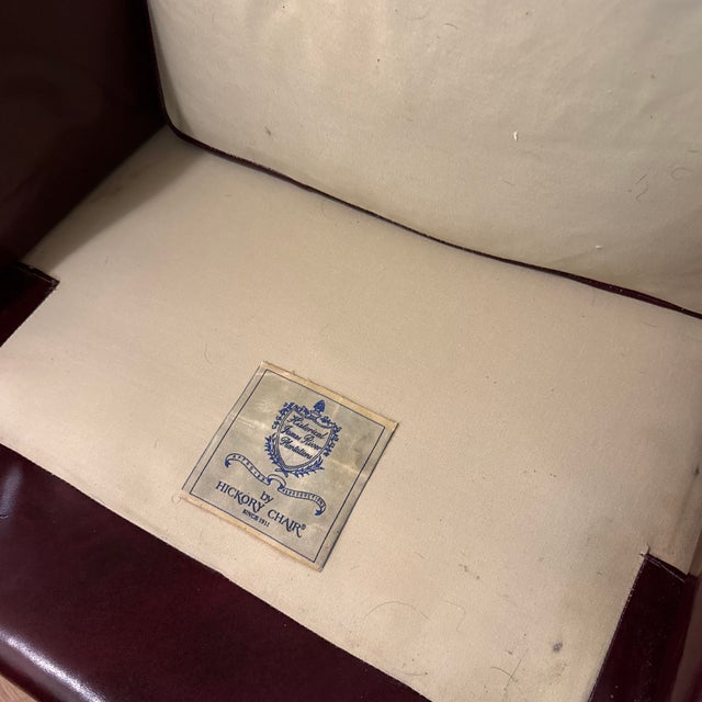 Late 20th Century Late 20th Century Old Hickory Leather Executive Tufted Swivel Chair High Back For Sale - Image 5 of 6