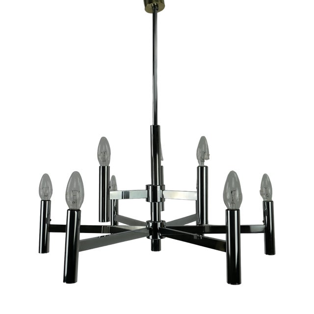 Large Chandelier in Chrome by Sciolari, Italy, 1960s For Sale