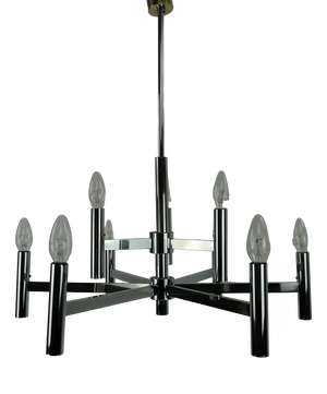 Large Chandelier in Chrome by Sciolari, Italy, 1960s
