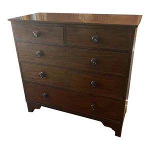 Mid 19th Century Mahogany Gentleman’s Chest With Mother of Pearl Inlaid Knobs