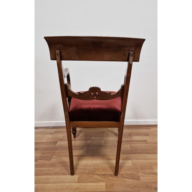 Empire Style Walnut Armchairs, Early 19th Century, Set of 2 For Sale - Image 9 of 17